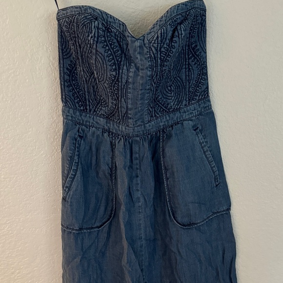 Rebecca Taylor Dark Blue Strapless Dress - Picture 3 of 11